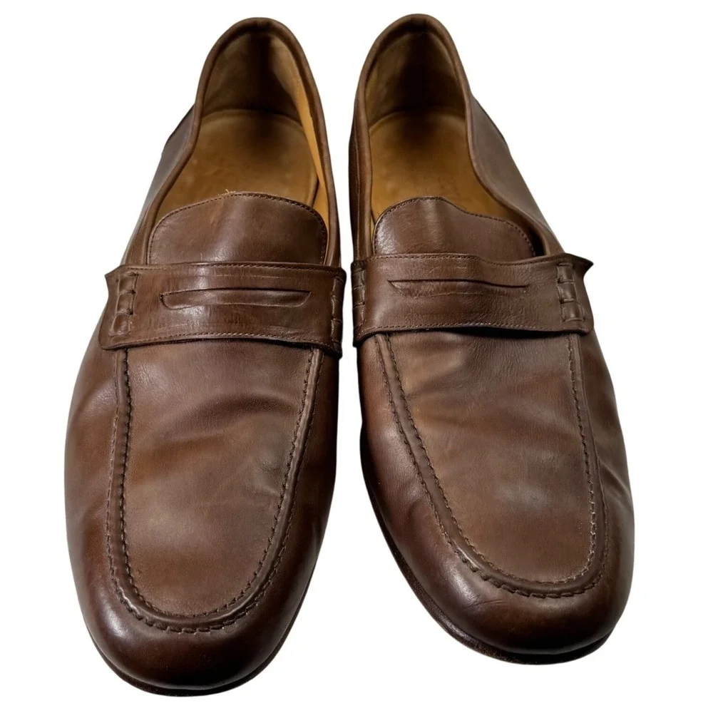 Bexley Monterenzio Penny Loafers Men EU 43 US 10 Brown Leather Blake Dress Shoes
